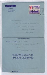 Malaya SINGAPORE AIR LETTER CHEMISTRY *City Analyst's Dept* GB London 1961 ZV128