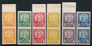 CANADA 149d-159b MINT NH VF VERT.PAIRS, IMPERF HORIZ