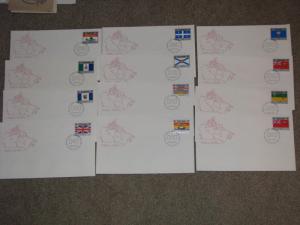 Canada Flags FDC`s, Scott# 821-32