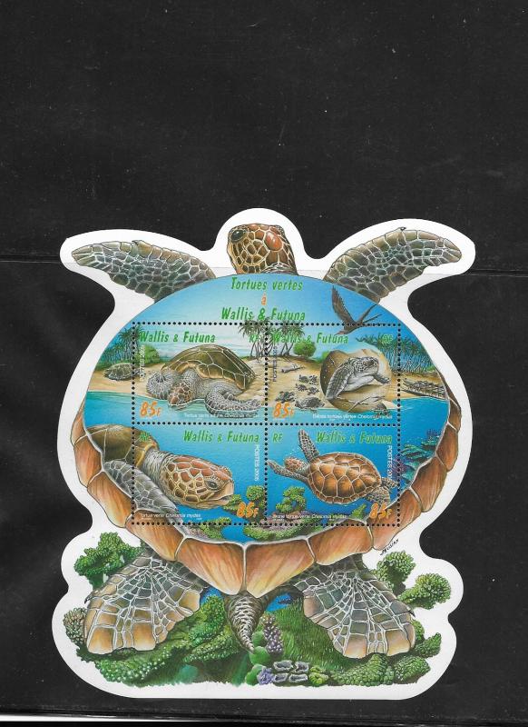 RO) 2005 WALLIS AND FUTUNA, TURTLE CHELOMIA-GREEN,  HABITAT, ODD SHAPE MNH