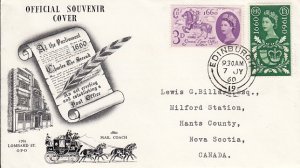 Great Britain 1960 FDC Sc #375-#376 General Letter Office 300th