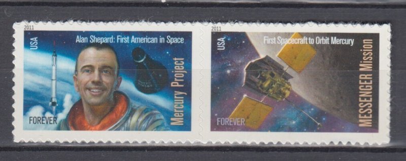 (A) USA #4527-4528 4528a Mercury Messenger pair MNH