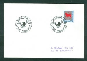 Sweden. 1982  Cover Lions Club Jonkoping National Convention. Adr: Stockholm.