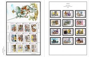 COLOR PRINTED SPAIN 1994-1999 STAMP ALBUM PAGES (58 illustrated pages)