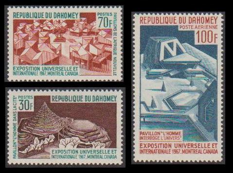 Dahomey World Fair Montreal 3v SG#290/92 MI#315-17