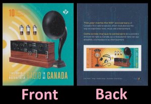 Canada 3244-3245 3245a History of Radio P pane 2 MNH 2020