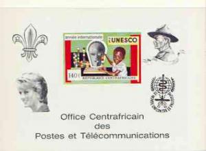 Central African Republic 1971 UNESCO deluxe proof card in...