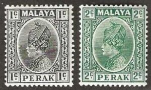 Perak  Sc. 69, 70  mint, lightly hinged. 1936.  (P353)