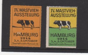 German Advertising Stamps - 1914 Hamburg Beef Cattle Exhibition 