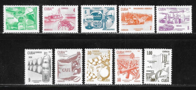 Cuba 2484-2493 Exports set MNH