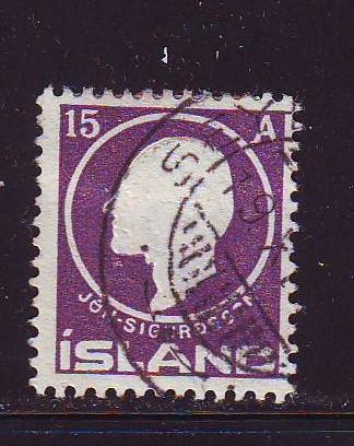 Iceland Sc90 1911 15 aur Jon Sigurdsson stamp used