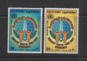 Kuwait #991-92  (1985 World Health Day set) VFMNH CV $4.75