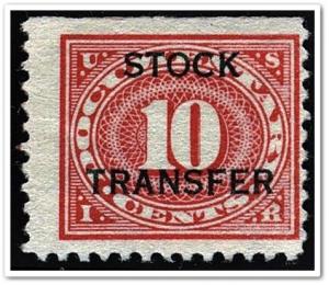 RD5 10¢ Stock Transfer Stamp (1918-22) Used