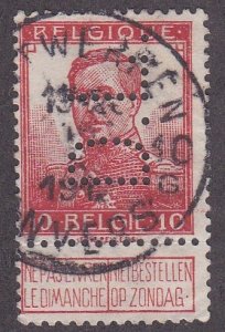 Belgium # 103, King Albert Perfin stamp, Used