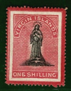 BRITISH VIRGIN ISLANDS QV Stamp SG.18 1s White Paper Fine MM Cat £90 BLBLUE125