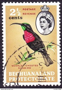 BECHUANALAND 1961 QEII 2½c Carmine, Green, Black & Bistre SG170 FU