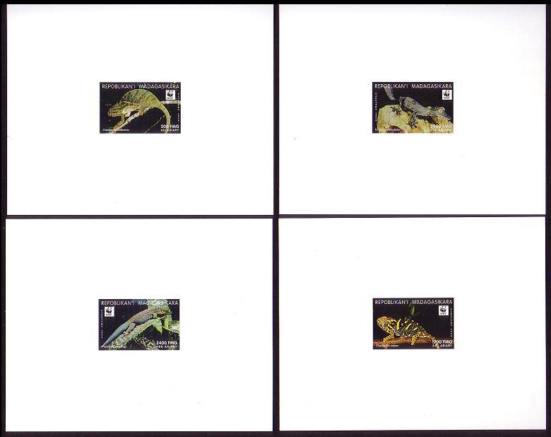 Madagascar WWF Geckos and Chameleons 4 De-Luxes reprint