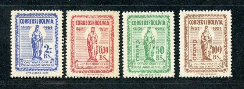 BOLIVIA SC# 371-2 C163-4 CEFILCO# 560-3 QUEEN ISABELLA OF SPAIN MNH AS SHOWN