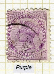 NEW ZEALAND; 1895-1900 classic QV Side Facer issue Perf 11. used Shade 2d.