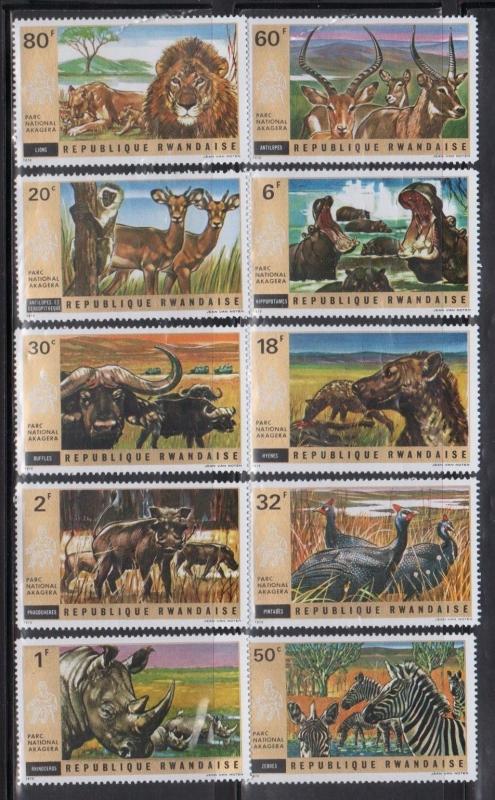 Rwanda 444-53 Wild Animals Mint NH 