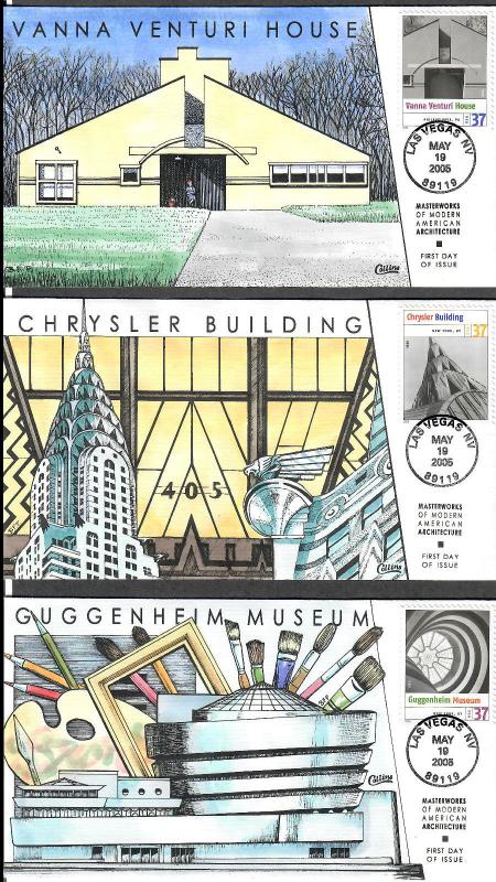 US Collins FDC SC#3910 A-L Masterworks Of Modern American Architecture