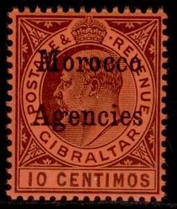 MOROCCO AGENCIES EDVII SG18, 10c dull purple/red, LH MINT.