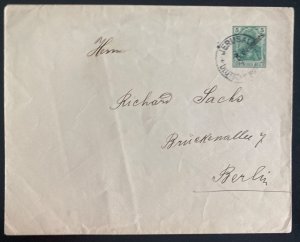 1913 German Post office In Jerusalem Palestine PS Cover To Berlin Germany