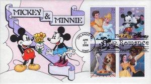 Barbara Montgomery Hand Painted FDC for the 2006 Disney Romance Issue