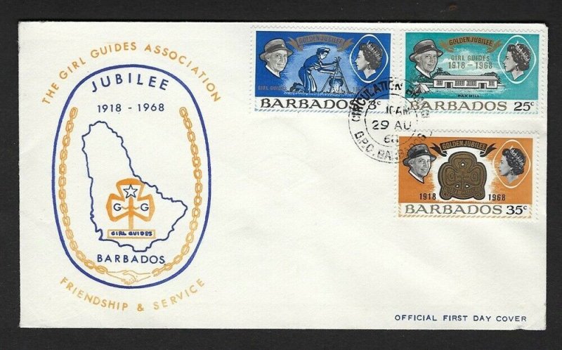 1968 Barbados Girl Guides Scouts Golden Jubilee FDC