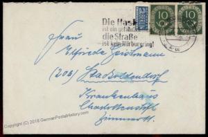 Germany 1953 Posthorn Postal Card Indicia Cutout Used On Cover 71064