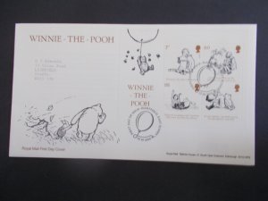 GB 2010 Winnie the Pooh M/Sheet on First Day Cover Hartfield, East Sussex  SHS