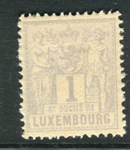 LUXEMBOURG; 1882 early Definitive issue Mint hinged Shade of 1c. Rough Perf