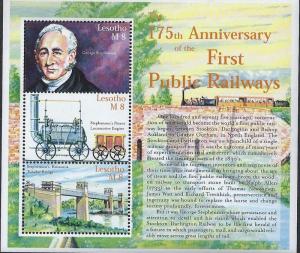 Lesotho - 2000 Public Railways  3 Stamp Sheet  12E-026