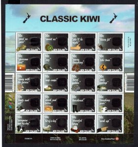 New Zealand: 2007  Classic Kiwi, (Kiwi Slang)  Sheetlet. Mint