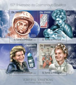 St Thomas - Cosmonaut Tereshkova - 4 Stamp Sheet - ST13112a