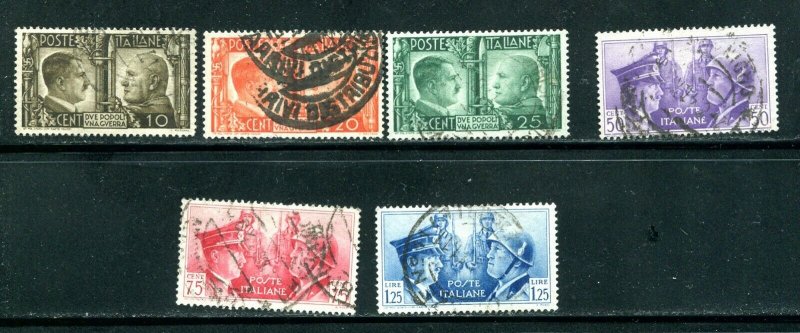 Italy 413 - 416 Hitler Mussolini Rome Berlin Axis 1941  Used