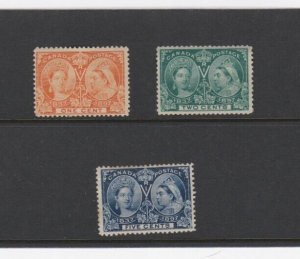 KAPPYSTAMPS CANADA #51, 52, 54 1897 JUBILEE ISSUES MINT HINGED NO THINS  H572