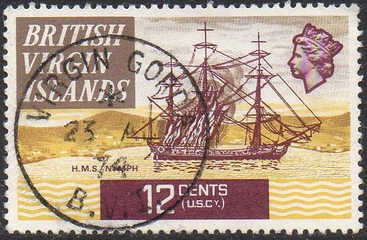 British Virgin Islands 1970 12c HMS Nymph,1778 used