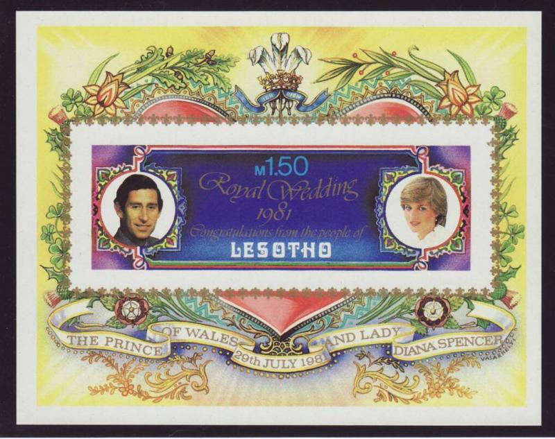 1981 Lesotho Royal Wedding Imperf MS U/M