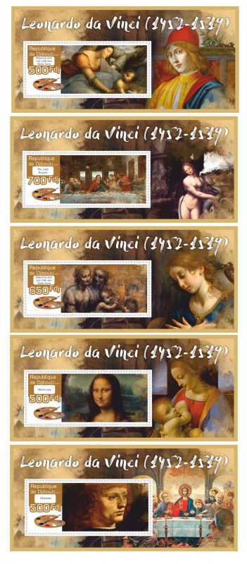 Stamps.Art, painting, Leonardo Da Vinci 2017 year 19 sheets perforated MNH**