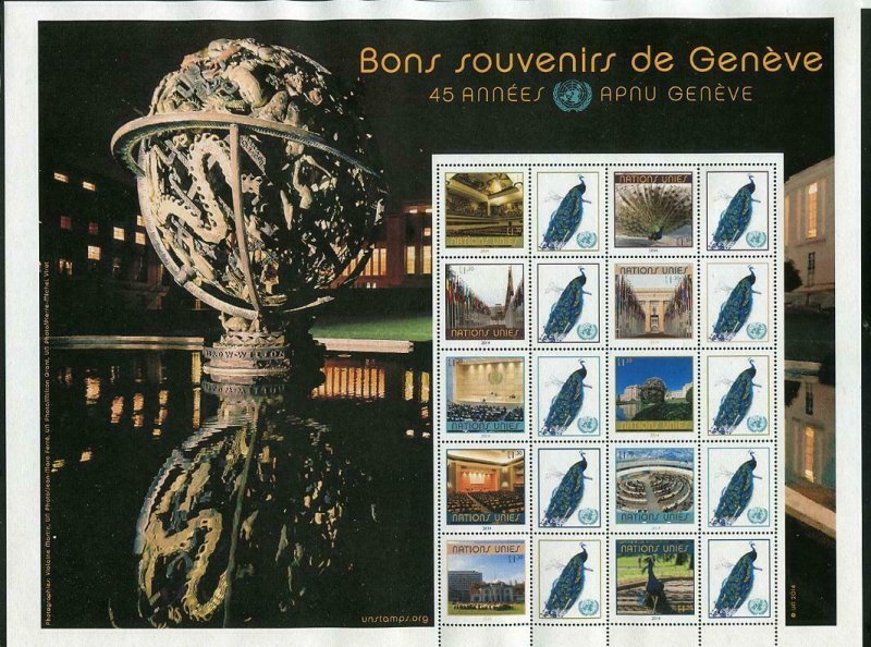 HERRICKSTAMP NEW ISSUES UNITED NATIONS Greetings from Geneva Sheetlet