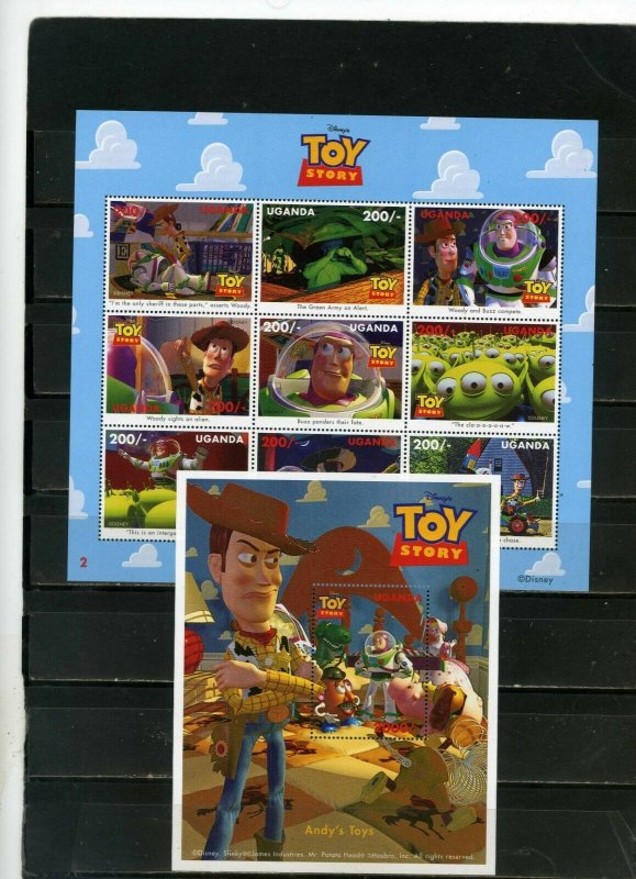 UGANDA 1997 WALT DISNEY TOY STORY SHEET OF 9 STAMPS & S/S MNH 