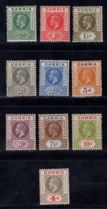 MOMEN: GAMBIA SG #108-117 1921-22 MINT OG H £125 LOT #67964*