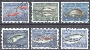 Greenland Sc# 136-141 Used 1981-1986 Fish