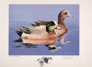 1984 Federal Duck Stamp RW51 Widgeon Painting Print by William Morris Proof Ed.