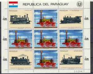 Paraguay Mi.3904 MNH m/s Trains