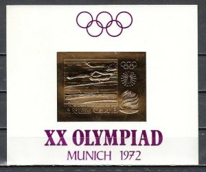 Ras Al Khaima, Mi cat. 391, BL87. Olympics Gold Foil s/sheet.