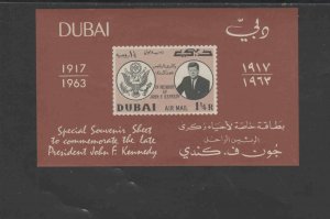 SHARJAH  C27a  1967  JFK  MINT VF NH O.G IMP. S/S