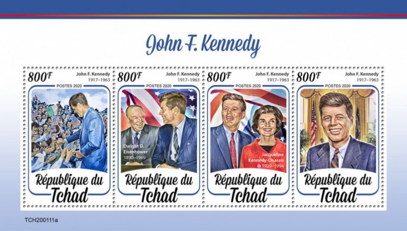 CHAD - 2020 - John F. Kennedy - Perf 4v Sheet - MNH