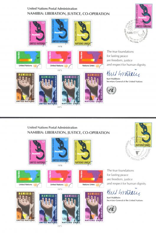 United Nations (Souvenir Cards) Mixed Lot/24 Mint + FD Cancels 1972-1978 